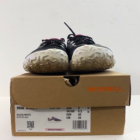 IN BOX MERRELL TRAIL GLOVE 7 PINK AND BLACK WALKING TRAIL RUNNERS WORN ONCE SZ 9 - Picture 8 of 13